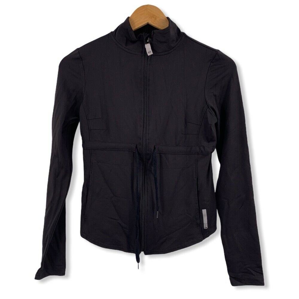 Splits59 Black Zip Front Drawstring Jacket Small